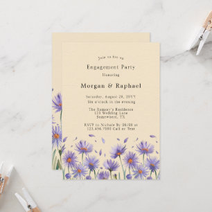 Invitation Parti d'engagement Fleur sauvage Lavender Bloom