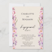 Invitation Parti d'engagement Fleur sauvage moderne Beige (Devant)