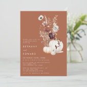 Invitation Parti d'engagement Fleur sauvage romantique en ter (Debout devant)