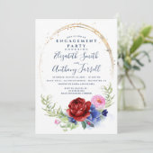 Invitation Parti d'engagement floral Blush de la Marine (Debout devant)