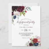 Invitation Parti d'engagement floral Blush de la marine bourg (Devant)