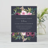 INVITATION PARTI D'ENGAGEMENT FLORAL BURGUNDY BURGUNDY DE MAR (Debout devant)