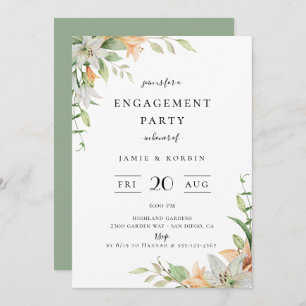Invitation Parti d'engagement floral de Lily botanique modern