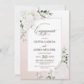 Invitation Parti d'engagement floral de Rustic White (Devant)