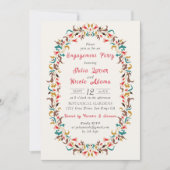 Invitation Parti d'engagement floral élégant et romantique mo (Devant)