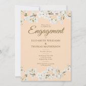 Invitation Parti d'engagement floral en fleurs blanches (Devant)