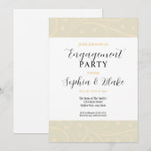 Invitation Parti d'engagement floral jaune et blanc moderne (Devant / Derrière)