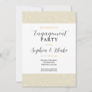 Invitation Parti d'engagement floral jaune et blanc moderne