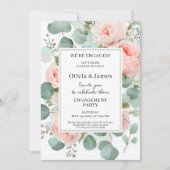 Invitation Parti d'engagement floral romantique (Devant)
