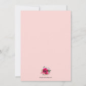 Invitation Parti d'engagement floral rose chic (Dos)