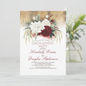 Invitation Parti d'engagement Floral Rouge Blanc et Bourgogne (Debout devant)
