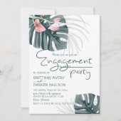 Invitation Parti d'engagement floral tropical (Devant)