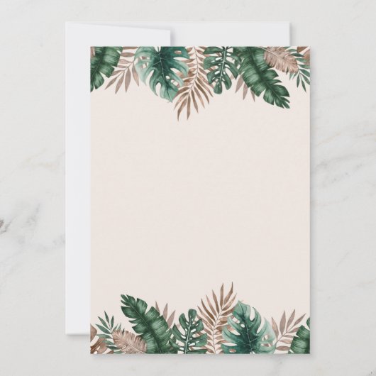 Invitation Parti d'engagement floral tropical moderne Boho (Dos)