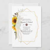 Invitation Parti d'engagement géométrique des tournesols rust (Devant)