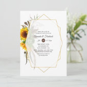 Invitation Parti d'engagement géométrique des tournesols rust (Debout devant)