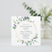 Invitation PARTI D'ENGAGEMENT Géométrique Eucalyptus Moderne (Debout devant)