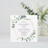 Invitation PARTI D'ENGAGEMENT Géométrique Eucalyptus Moderne (Debout devant)