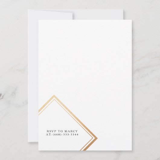 Invitation Parti d'engagement géométrique moderne Bold (Dos)