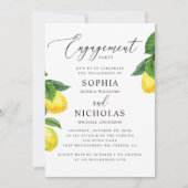 Invitation Parti d'engagement Lemon Grove | Citrus élégant (Devant)