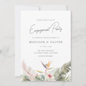 Invitation Parti d'engagement Mariage des plantes tropicales (Devant)