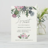 Invitation Parti d'engagement Mariage fleur sauvage rose rust (Debout devant)