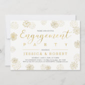 Invitation Parti d'engagement Mariage or simple et élégant (Devant)