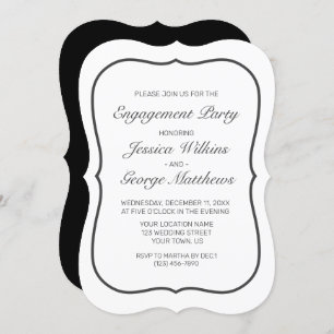 Invitation Parti d'engagement minimaliste blanc moderne