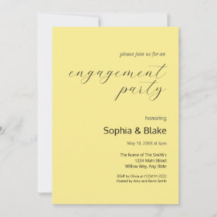 Invitation Parti d'engagement minimaliste moderne bébé jaune
