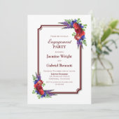 Invitation Parti d'engagement moderne de la Flore rouge (Debout devant)