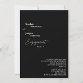 Invitation Parti d'engagement noir classique moderne (Devant)