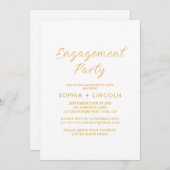 Invitation Parti d'engagement pour la calligraphie or intempo (Devant / Derrière)