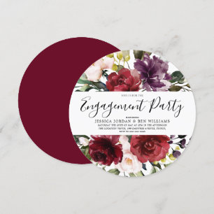 Invitation Parti d'engagement pour la couleur d'eau rouge rom