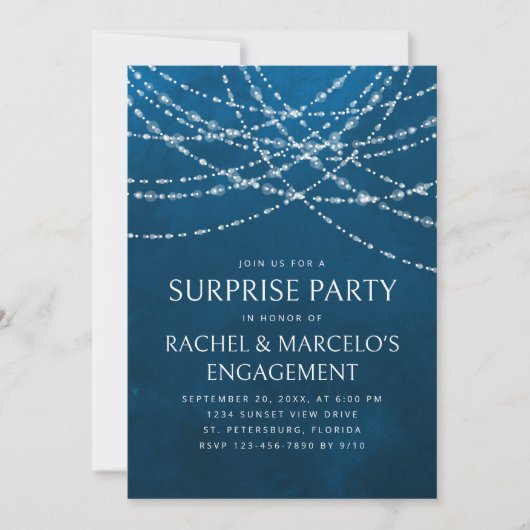 Invitation Parti d'engagement pour l'anniversaire surprise (Devant)