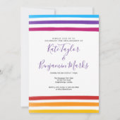 Invitation Parti d'engagement pour les aquarelles Rainbow (Devant)