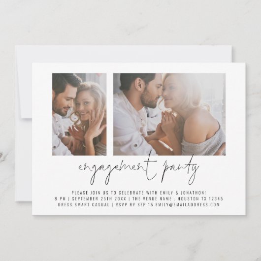 Invitation Parti d'engagement pour un script photo moderne 2 (Devant)