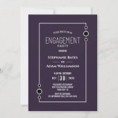 Invitation Parti d'engagement pourpre moderne (Devant)