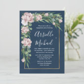 Invitation Parti d'engagement Rose Gold Blue Rose de la Marin (Debout devant)