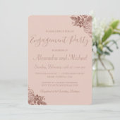 Invitation Parti d'engagement Rose rose Gold et Rose Blush (Debout devant)