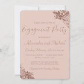 Invitation Parti d'engagement Rose rose Gold et Rose Blush (Devant)