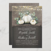 Invitation Parti d'engagement Russe Citrouille blanc (Devant / Derrière)