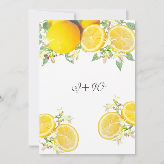 Invitation Parti d'engagement rustique Boho Lemon moderne (Dos)
