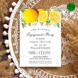 Invitation Parti d'engagement rustique Boho Lemon moderne<br><div class="desc">Invitation vos proches à célébrer avec vous avec notre personnage moderne Boho Lemon Rustic Engagement Party Invitation. Ce charmant invitation allie la vitalité de l'été à une esthétique boho moderne, ornée d'illustrations de citron zeste. Achetez maintenant et personnalisez-le pour s'adapter à votre histoire d'amour unique. Vous avez besoin d'aide ou...</div>