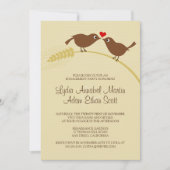 Invitation Parti d'engagement rustique Inséparable unique (Devant)