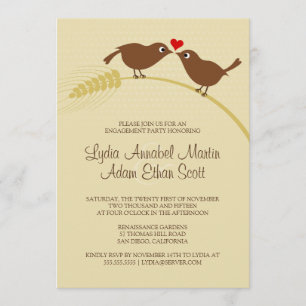 Invitation Parti d'engagement rustique Inséparable unique