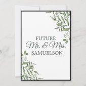 Invitation Parti d'engagement succulent des Feuilles de l'Euc (Dos)