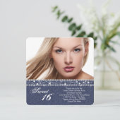 Invitation Parti Denim et Diamond Sweet sixteen (Debout devant)