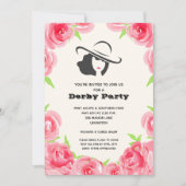 Invitation Parti Derby des Roses d'aquarelle (Devant)