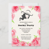 Invitation Parti Derby des Roses d'aquarelle (Devant)