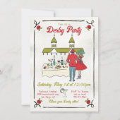 Invitation Parti Derby Whimsical Dessin À La Main (Devant)