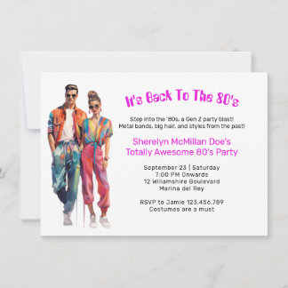 Invitation Parti des années 80